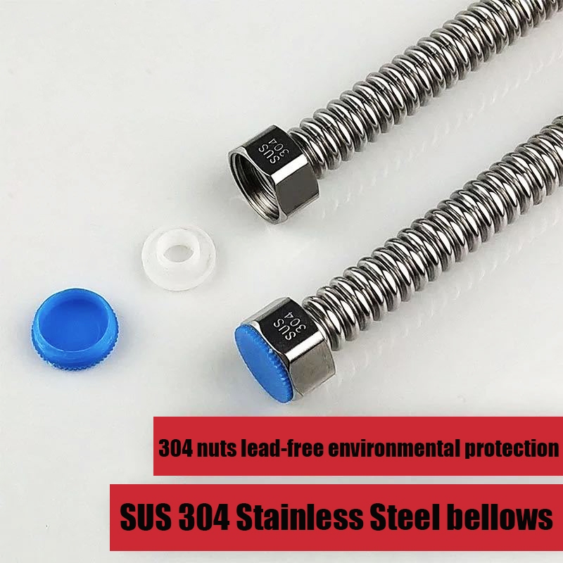 SYH168G1/2 304 สแตนเลสท่อน้ําเข้าเครื่องทําน้ําอุ่นร้อนและเย็นท่อโลหะด้านบนท่อน้ําเข้าห้องน้ําก๊อกน้