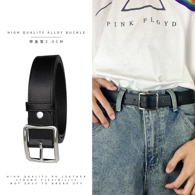 PannoFluxus COD เข็มขัดแฟชั่นเรียบง่ายแนวโน้มบุคลิกภาพ unisex เข็มขัดนักเรียนเวอร์ชั่นเกาหลีเข็มขัดทน