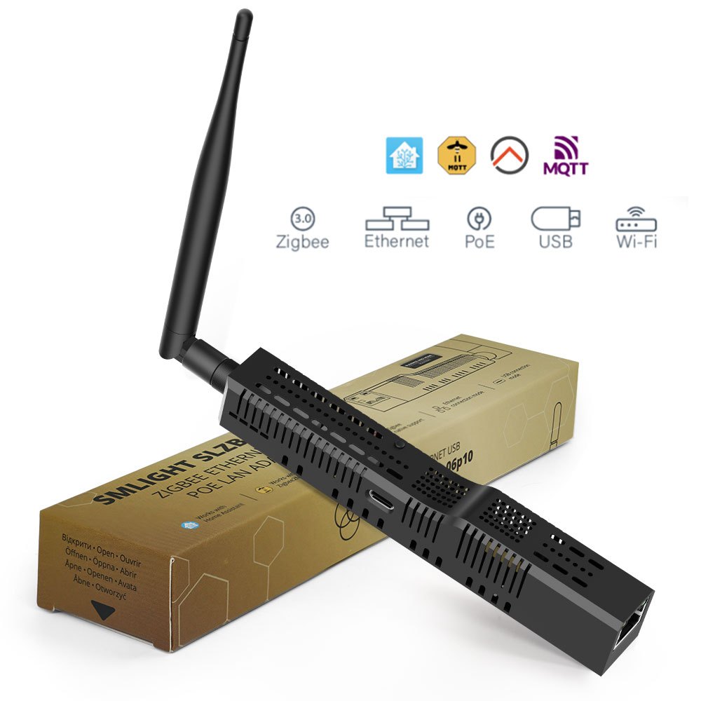 Smlight SLZB-06P10 Zigbee 3.0 ถึง Ethernet,USB, และตัวรับสัญญาณเกตเวย์ WiFi, ทํางานกับ Zigbee2MQTT, 