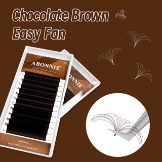 Abononnie Chocolate Brown Easy Fanning Fast Blooming Eyelash…