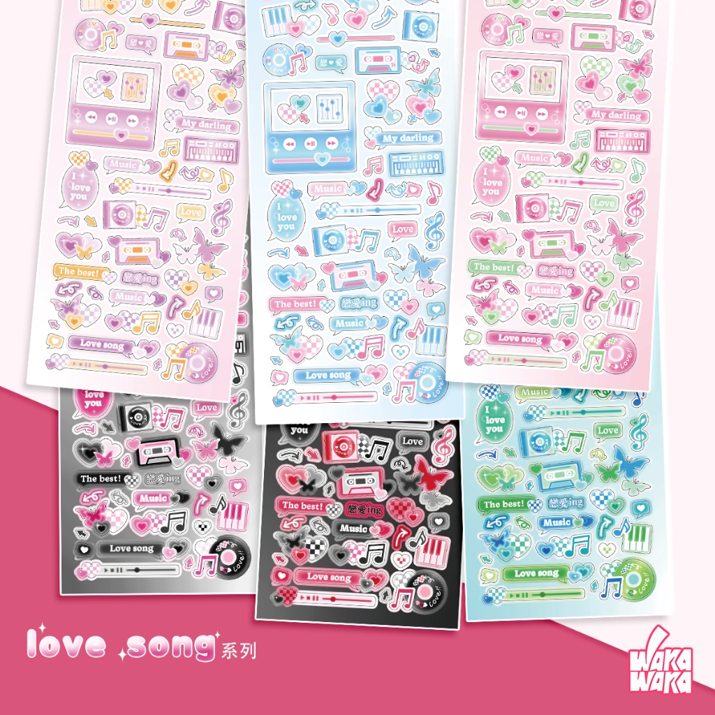 Wakawaka 6 ชิ้นสติกเกอร์ต้นฉบับ Goo Card สติ๊กเกอร์คู่มือสติ๊กเกอร์เกาหลี