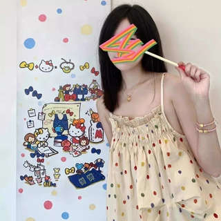 เกาหลีแฟชั่นโบว์ HelloKitty สร้อยคอแมวหญิงสีทอง ins ของขวัญวันเกิดนักเรียน