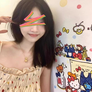 เกาหลีแฟชั่นโบว์ HelloKitty สร้อยคอแมวหญิงสีทอง ins ของขวัญวันเกิดนักเรียน