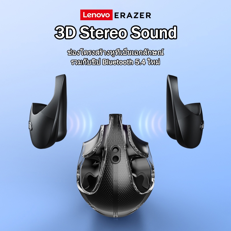 Lenovo ERAZER X15 Pro หูฟังบลูทูธ Bluetooth 5.4 OWS หูฟังไร้สาย 3D Stereo Sound ENC Noise Reduction for IOS and