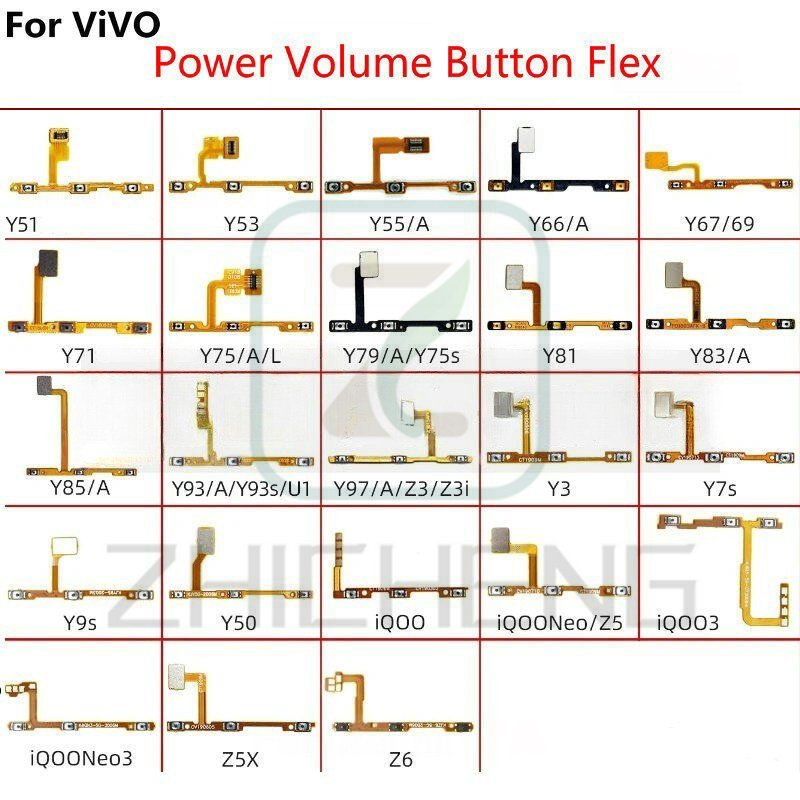 ปุ่มเปิดปิด และปุ่มปรับระดับเสียง สายเคเบิ้ลอ่อน สําหรับ Vivo Y51 Y53 Y55 Y66 Y67 Y69 Y71 Y75 Y79 Y8
