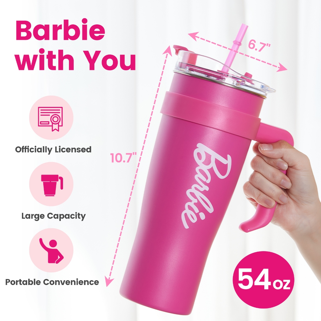 Miniso Barbie Serie ถ้วยกาแฟสแตนเลส 1600 มล. ขวดน้ําฟางสําหรับผู้ที่ชื่นชอบการบาร์บี้
