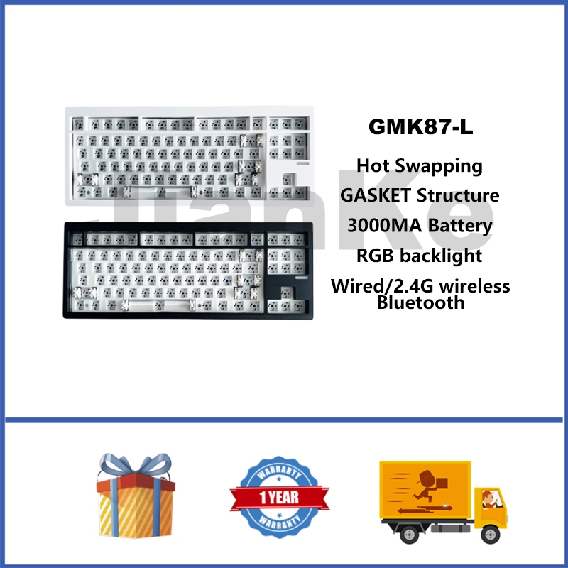 Gmk 87-L คีย์บอร์ดไร้สาย Bare Bone Kit 75% Hot swappable RGB GASKET คีย์บอร์ดเกมแบบกําหนดเอง