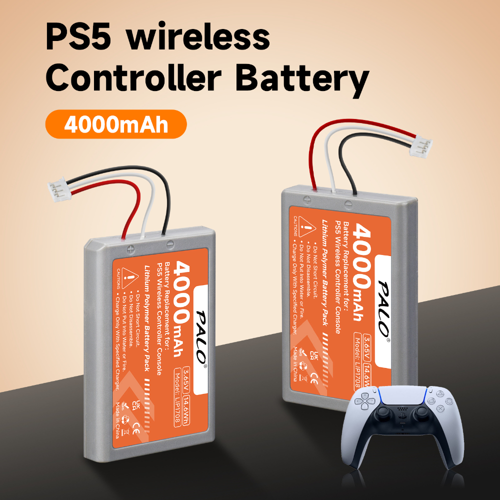 Palo PS5 แบตเตอรี่ 4000mAh แบตเตอรี่ขยายแบบชาร์จไฟได้สําหรับ PS5 Gamepad คอนโทรล