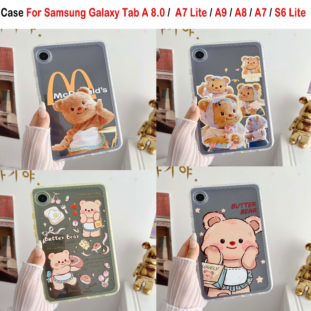 สําหรับ Samsung Galaxy Tab A 8.0 Tab A7 Lite A9 A8 A7 S6 Lite แฟชั่นภาพวาดรูปแบบแท็บเล็ตป้องกันกรณีน้ําหนักเบากันกระแทก TPU Cover