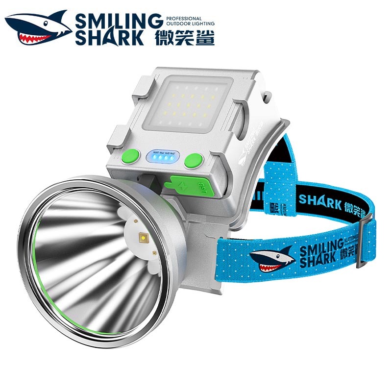 SmilingShark TD8027 ไฟฉายคาดหัว LED ทรงพลัง M77 8400lm ไฟหน้า ซุปเปอร์ไบรท์ 4โหมด Type-C ชาร์จใหม่ได