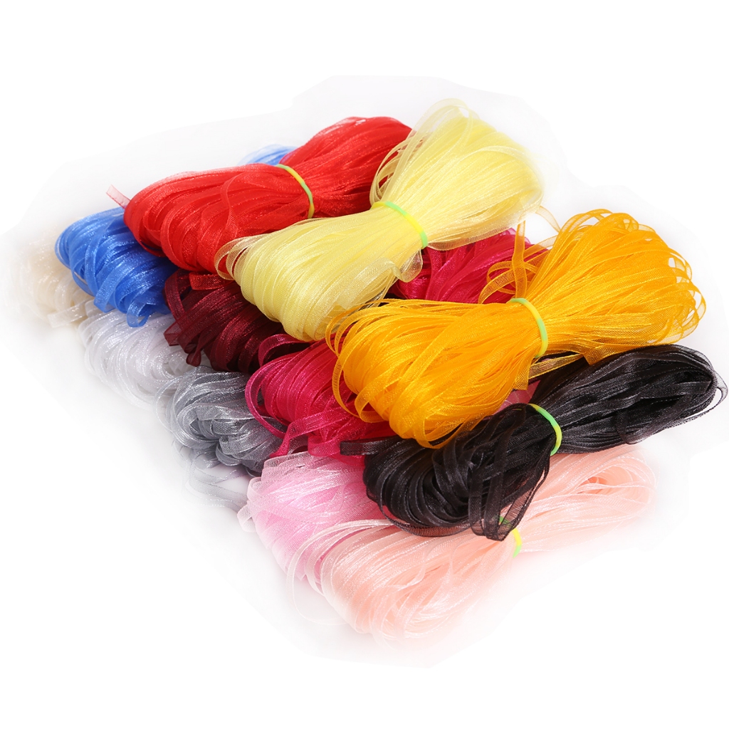 20yard/lot 3 มม.ผ้าไหมซาติน Organza ริบบิ้นเครื่องแต่งกายเย็บผ้าสําหรับ DIY บรรจุภัณฑ์งานแต่งงานตกแต่งริบบิ้น