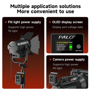Palo V-mount แบตเตอรี่ 199Wh/99Wh แบตเตอรี่เอาต์พุตพลังงานสูงสําหรับกล้องวิดีโอเติมแสง