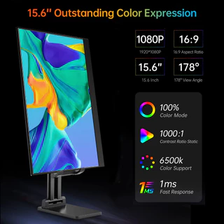 15.6 inch จอต่อมือถือ 60HZ Portable Gaming Monitor 1080P FHD พร้อม USB C HDMI Monitor Extension Screen สําหรับ Switch XBOX PS4 PS5 โทรศัพท์มือถือ แล็ปท็อป iPad Mac