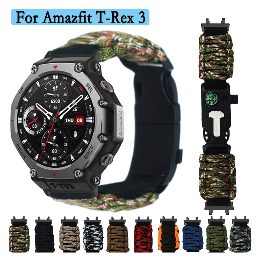 สายนาฬิกากลางแจ้งสําหรับ Huami Amazfit T-Rex 3 Multi-function ทนทานสายคล้องเข็มทิศเครื่องมือสําหรับ 