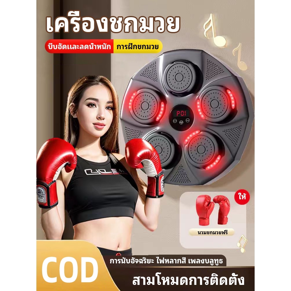 เป้าชกมวยไฟฟ้า เป้าซ้อมมวย เครื่องชกมวยติดผนัง เครื่องชกมวย Music Boxing machine