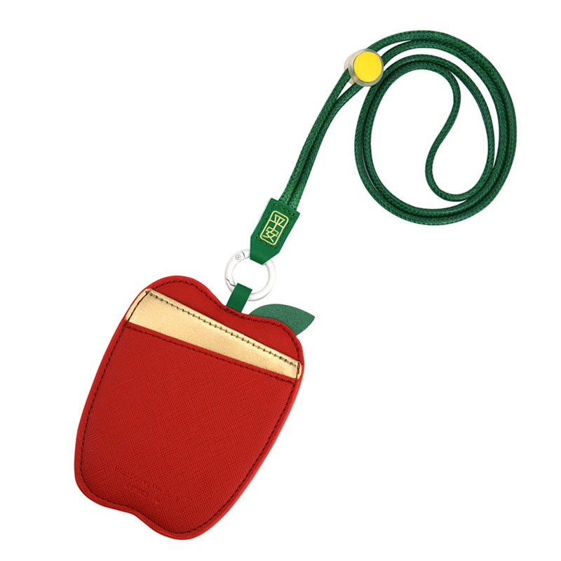 [แกะสลักที่กําหนดเอง] ผู้ถือบัตร รหัส นักเรียนคริสต์มาสแอปเปิ้ลรูปเชือกแขวนหน้าอกป้ายชื่อแท็ก