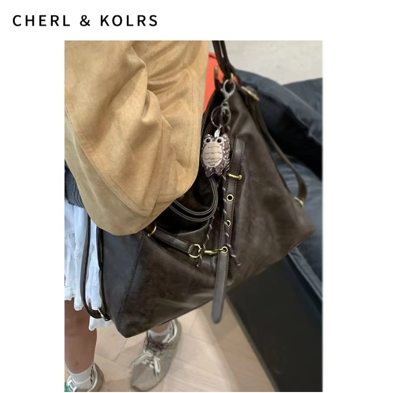 C&k กระเป๋าสะพายข้างสุภาพสตรีเวอร์ชั่นเกาหลีย้อนยุคซีรีส์ miu กระเป๋าโท้ตแบบพกพาความจุขนาดใหญ่ทันสมัย