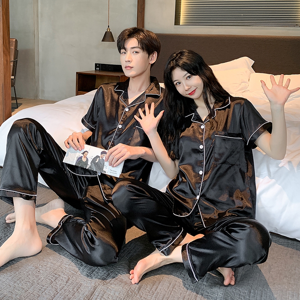 เกาหลีกางเกงแขนสั้นชุดนอนสบาย ๆ ชุดออกแบบคู่ชุดนอนแฟชั่น