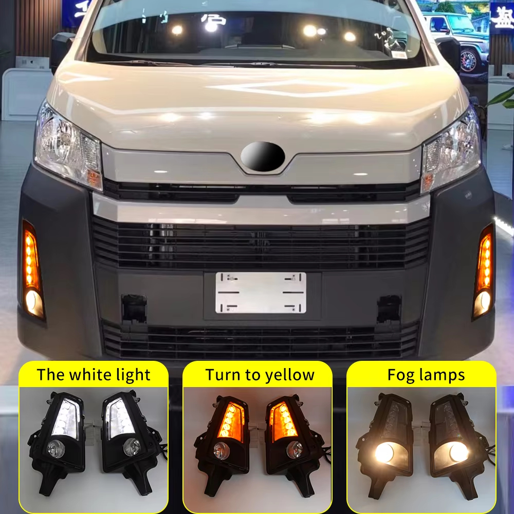 สําหรับ Hiace Foglamp GL/Commuter Deluxe 2019-2023 Foglamp Foglight Cover DRL Daytime Running ไฟ LED Hiace ไฟตัดหมอกขับรถหมอกโคมไฟ