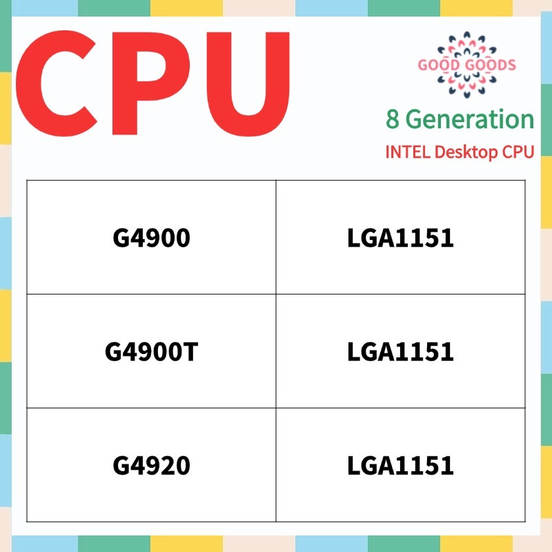 G4900 G4900T G4920 รุ่นที่ 8 INTEL Celeron Desktop CPU LGA1151