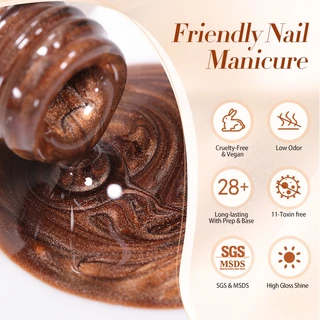 【Local】BORN PRETTY Caramel Brown Water Light Cat Eyes Magnetic Nail Gel Polish Vintage Brown Nails Jelly Glass Soak Off Varnis กึ่งถาวร