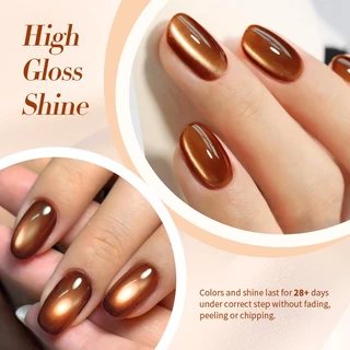 【Local】BORN PRETTY Caramel Brown Water Light Cat Eyes Magnetic Nail Gel Polish Vintage Brown Nails Jelly Glass Soak Off Varnis กึ่งถาวร