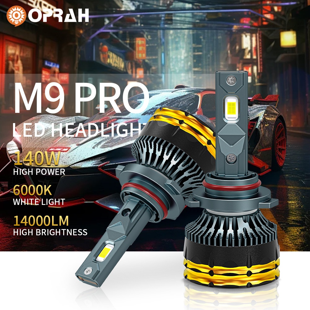 ((2PCS) M9 PRO 140W High Power Super Bright H4 LED ไฟหน้า 3570 ไฟหน้า H1 H3 H8/H11/H16 HB3/9005 HB4/9006 ไฟหน้ารถหลอดไฟสูง/ต่ํา 12V