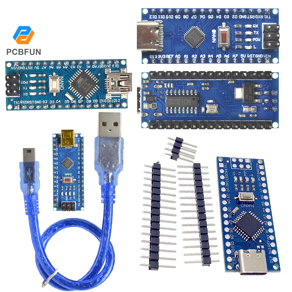Pcbfun Nano พร้อม bootloader ใช้งานร่วมกับ Nano V3.0 ATMEGA328P controller สําหรับ arduino CH340 USB