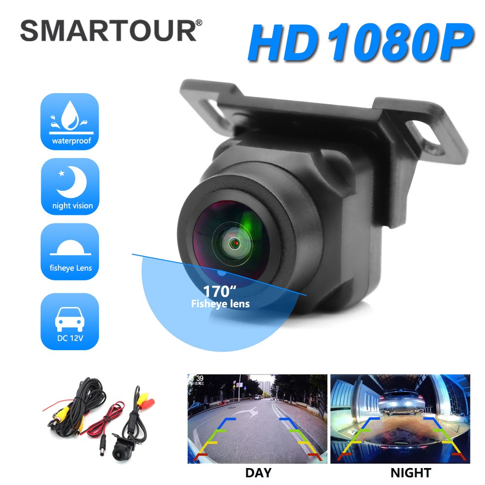 Smartour HD 1080P Starlight Night Vision CCD Fisheye เลนส์รถย้อนกลับสํารองด้านหลังสําหรับ Vehicle Monitor Android DVD