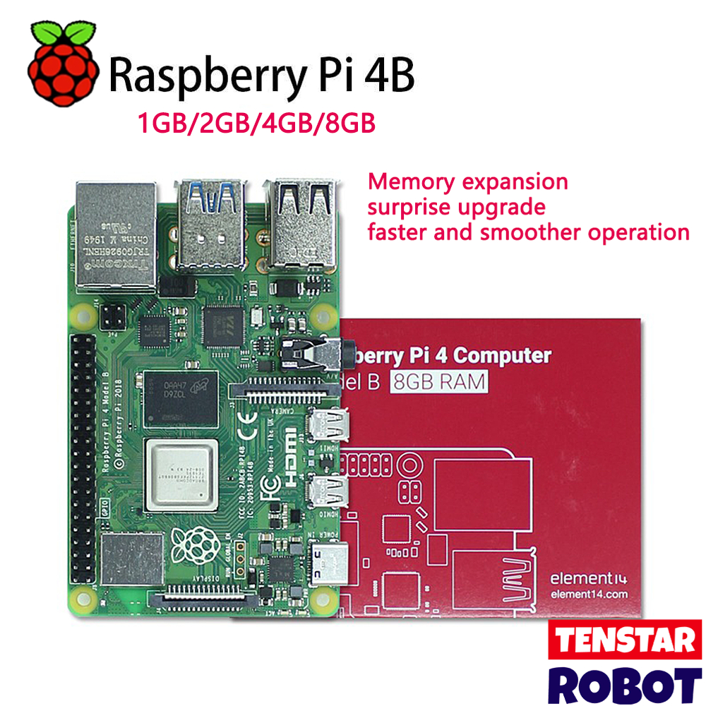 Raspberry Pi 4th Generation B-Type Raspberry Pi 4 4B 8GB 1GB 2GB 4GB บอร์ดพัฒนาการเขียนโปรแกรม AI ชุ