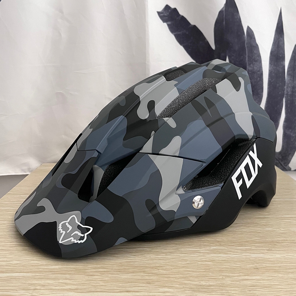 Fox MTB หมวกกันน็อคจักรยานเสือหมอบผู้ชายผู้หญิง Visor ผู้ใหญ่ 55 ซม.-61 ซม.หมวกกันน็อคขี่จักรยานกลางแจ้งหมวกกันน็อคจักรยานเสือภูเขา
