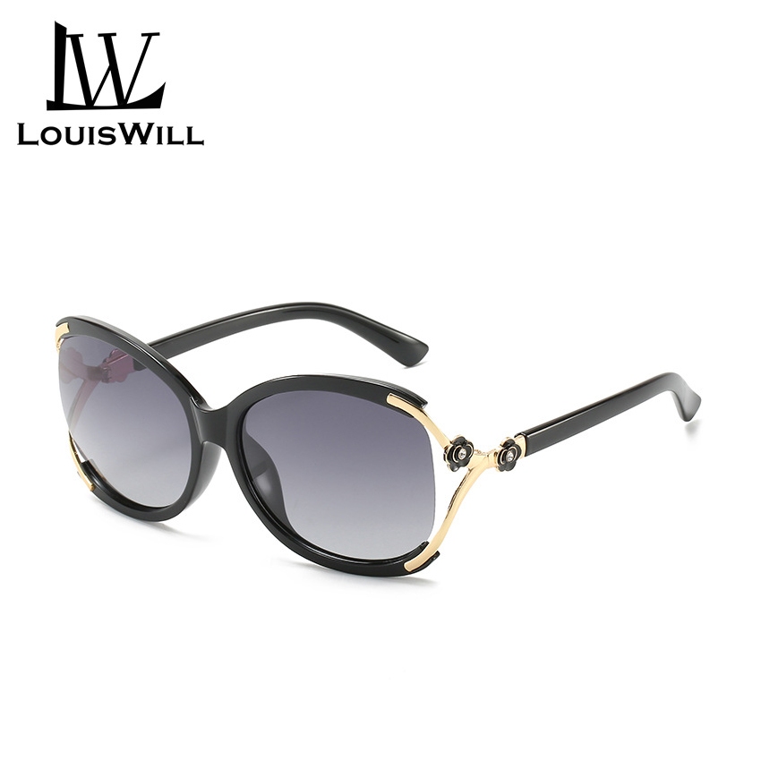 Louiswill ใหม่ล่าสุดแว่นตากันแดดผู้หญิงแว่นตากันแดดสุภาพสตรีแว่นตา Anti-UV Square Sun แว่นตา Retro Camellia ฤดูร้อนแว่นตาสําหรับผู้หญิงฟรีกระเป๋าแว่นตา