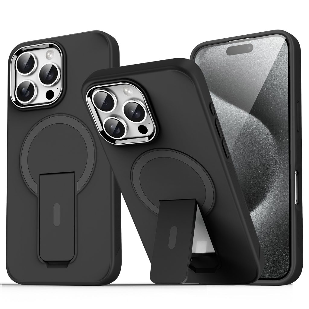 Frosted โปร่งแสงอะคริลิคกรณีแม่เหล็กวงเล็บสําหรับ IPhone 16 PLUS 15 14 13 12 11 Pro Max ป้องกันการล่มสลาย Hard ฝาหลัง
