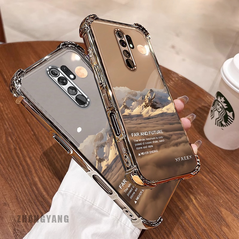 New สีcase สําหรับ OPPO A5 2020 A9 2020 สี่มุมไฟฟ้า anti drop รูปแบบเคสโทรศัพท์ความงามภูมิทัศน์รูปแบบ TPU ซิลิโคนนุ่มกรณี