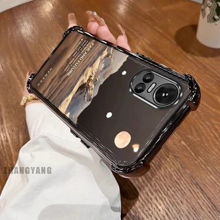 New สีcase สําหรับ OPPO RENO 10 5G RENO 10 Pro 5G สี่มุม electroplated anti drop รูปแบบเคสโทรศัพท์ความงามภูมิทัศน์รูปแบบ TPU ซิลิโคนนุ่มกรณี