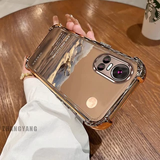 New สีcase สําหรับ OPPO RENO 10 5G RENO 10 Pro 5G สี่มุม electroplated anti drop รูปแบบเคสโทรศัพท์ความงามภูมิทัศน์รูปแบบ TPU ซิลิโคนนุ่มกรณี