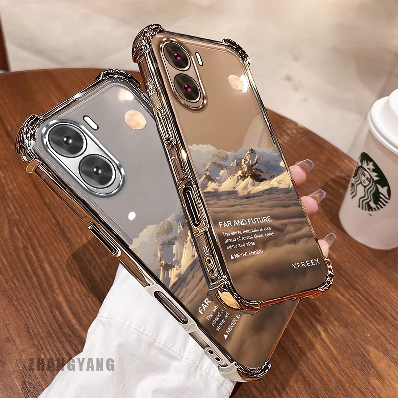New สีcase สําหรับ OPPO RENO 11 5G RENO 11 Pro 5G สี่มุม electroplated anti drop รูปแบบเคสโทรศัพท์ความงามภูมิทัศน์รูปแบบ TPU ซิลิโคนนุ่มกรณี