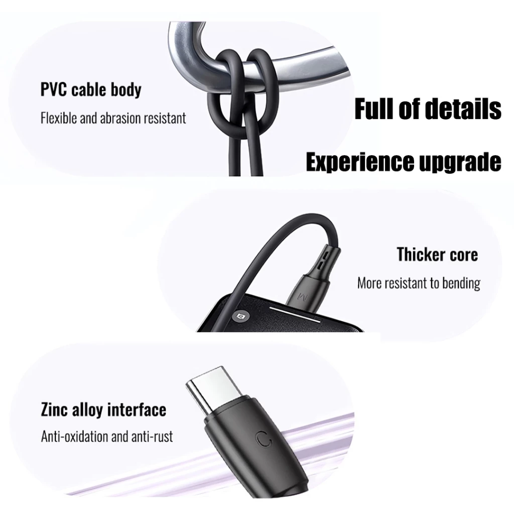 BOROFONE BX71 3 in 1 สายเคเบิลข้อมูล Type-C Micro Li Charging Cables สายเคเบิลสากลสมาร์ทโฟน thumbnail 7