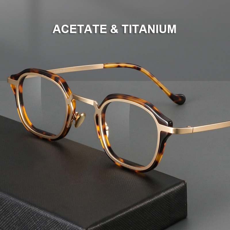 คลาสสิก Retro Acetate ไทเทเนียมกรอบแว่นตาผู้หญิงหรูหรา Tortoiseshell กรอบแว่นตาสําหรับชาย MOP7