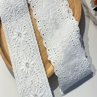 1หลาวินเทจยุโรปดอกไม้6ซมทวิภาคีเย็บปักถักร้อยด้ายฝ้ายผ้าฝ้าย…