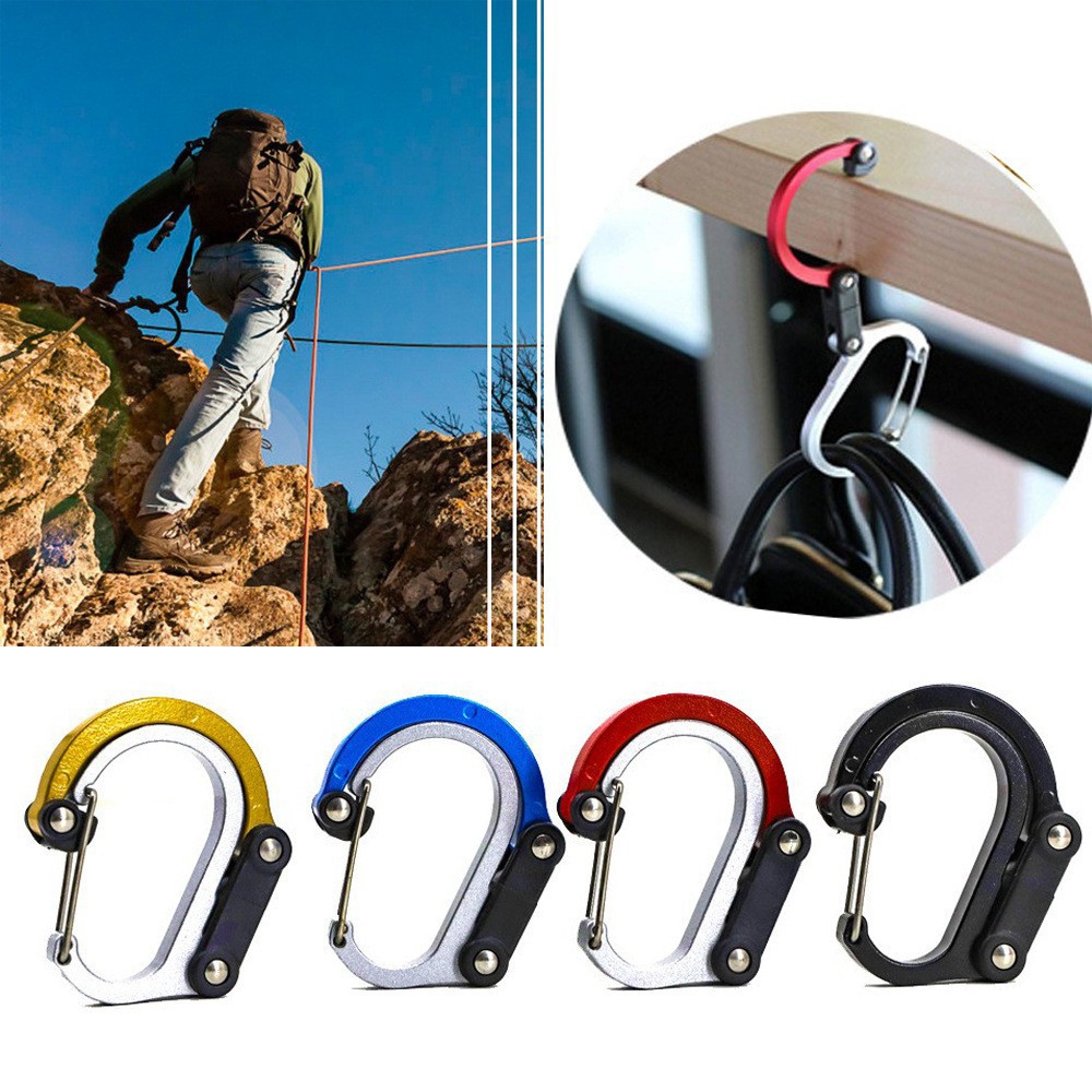 มัลติฟังก์ชั่นหมุนแขวนหัวเข็มขัด D-Type Carabiner กลางแจ้ง Travel Field แขวนหัวเข็มขัด Quick แขวนอลูมิเนียม Carab