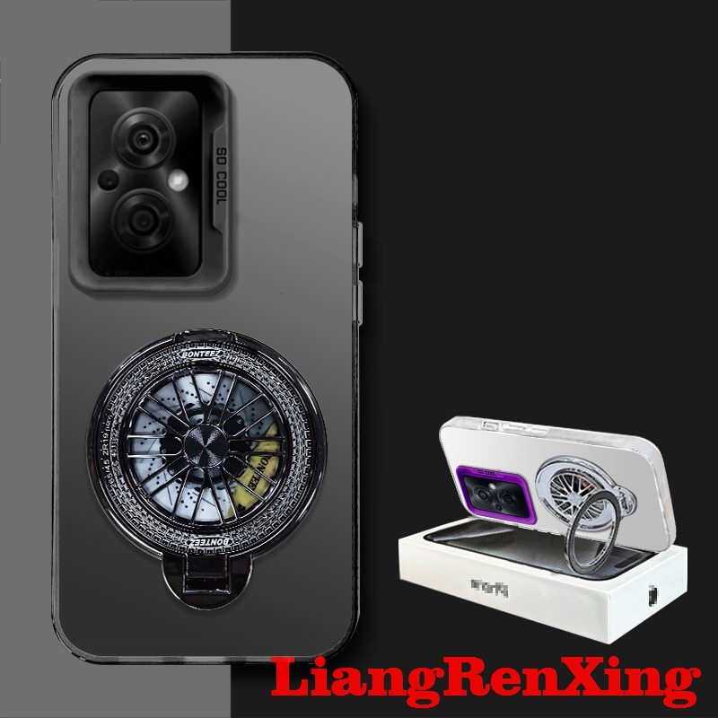 FOR เคส Case สำหรับ OPPO Reno 8Z 5กรัมโทรศัพท์ปลอกฮาร์ด Case TPU ป้องกันเรียบกันกระแทกปกการออกแบบใหม่ความงามกับผู้ถือสำหรับผู้ชาย Gyro Mount CYTLZJ01