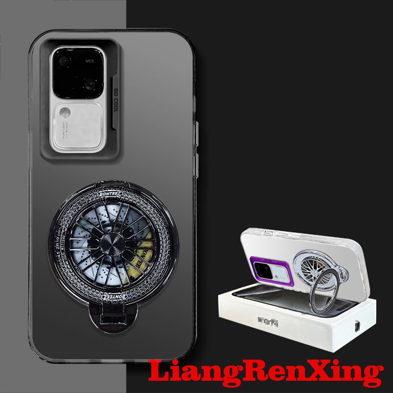 FOR เคส Case สำหรับ VIVO V30 Pro 5กรัม V30 V30E 5กรัม V40 Pro V40E 5กรัมโทรศัพท์ปลอกฮาร์ด Case TPU ป้องกันเรียบกันกระแทกปกการออกแบบใหม่ความงามกับผู้ถือสำหรับผู้ชาย Gyro Mount CYTLZJ01