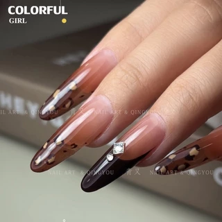 QINGYOU ✅ เจลลายเส้น Maillard color series, line gel แกงกะหรี่น้ําตาล และสารสกัดขาว คอลเลคชั่น 3 กาวทาสี ยาทาเล็บสีทึบ
