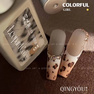 QINGYOU ✅ เจลลายเส้น Maillard color series, line gel แกงกะหรี่น้ําตาล และสารสกัดขาว คอลเลคชั่น 3 กาวทาสี ยาทาเล็บสีทึบ
