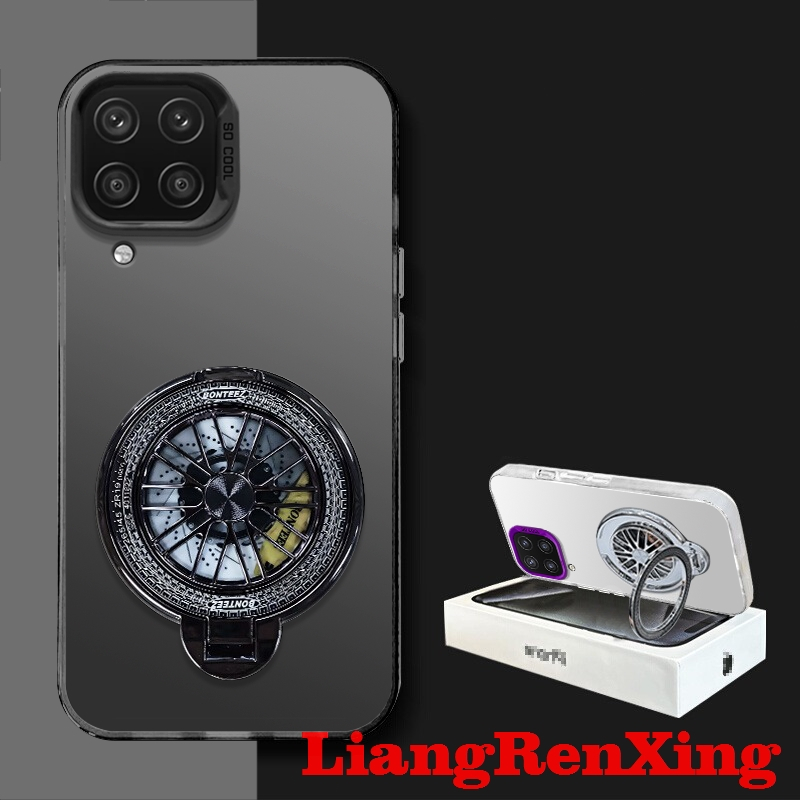 FOR เคส Case สำหรับ Samsung A22 5กรัม Samsung A12โทรศัพท์ปลอกฮาร์ด Case TPU ป้องกันเรียบกันกระแทกปกการออกแบบใหม่ความงามกับผู้ถือสำหรับผู้ชาย Gyro Mount cytlzj01