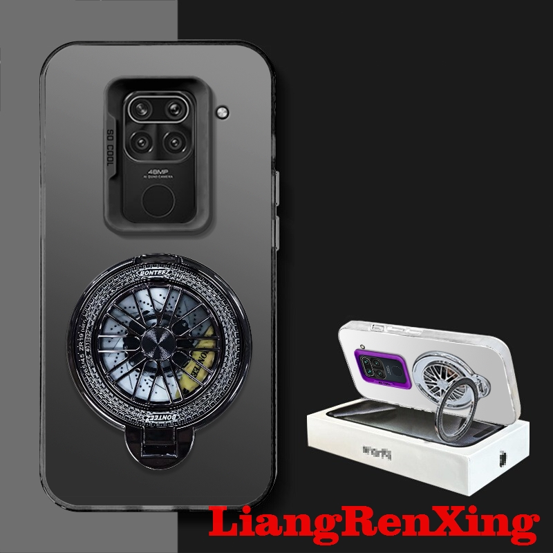 FOR เคส Case สำหรับ redmi Note 9โทรศัพท์ปลอกฮาร์ด Case TPU ป้องกันเรียบกันกระแทกปกการออกแบบใหม่ความงามกับผู้ถือสำหรับผู้ชาย Gyro Mount cytlzj01