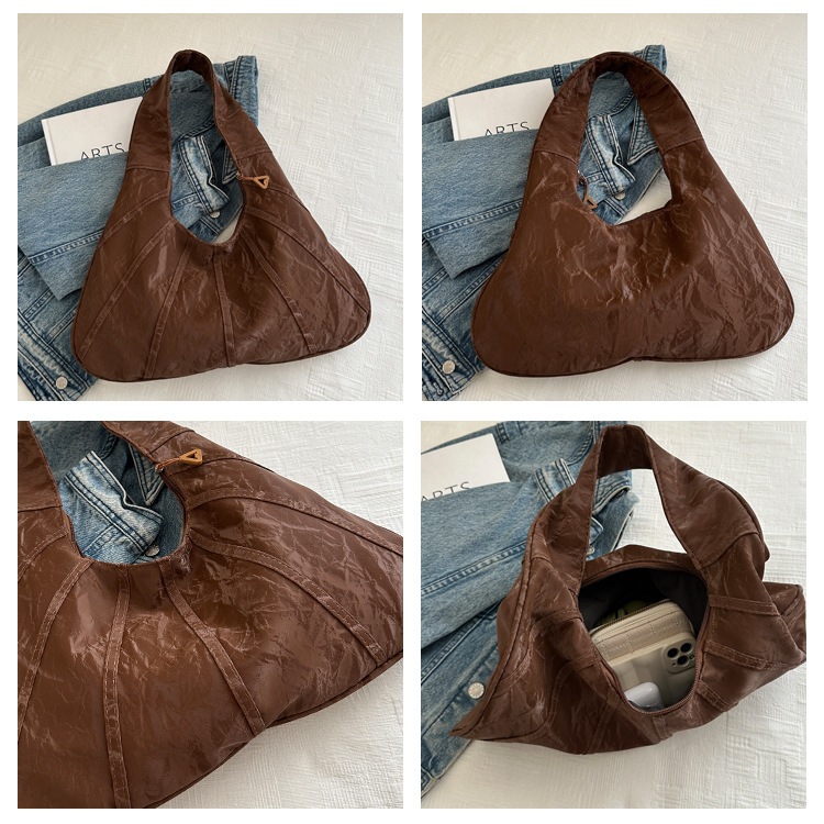 Design Feeling กระเป๋าสะพายจีบ Tote Bag All-Match Underarm Bag - รูปที่ 2