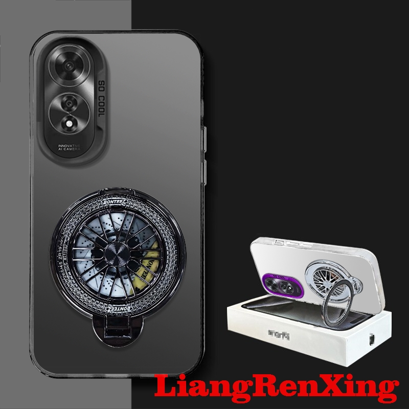FOR เคส Case สำหรับ OPPO A60 2024 4กรัมโทรศัพท์ปลอกฮาร์ด Case TPU ป้องกันเรียบกันกระแทกปกการออกแบบใหม่ความงามกับผู้ถือสำหรับผู้ชาย Gyro Mount CYTLZJ01