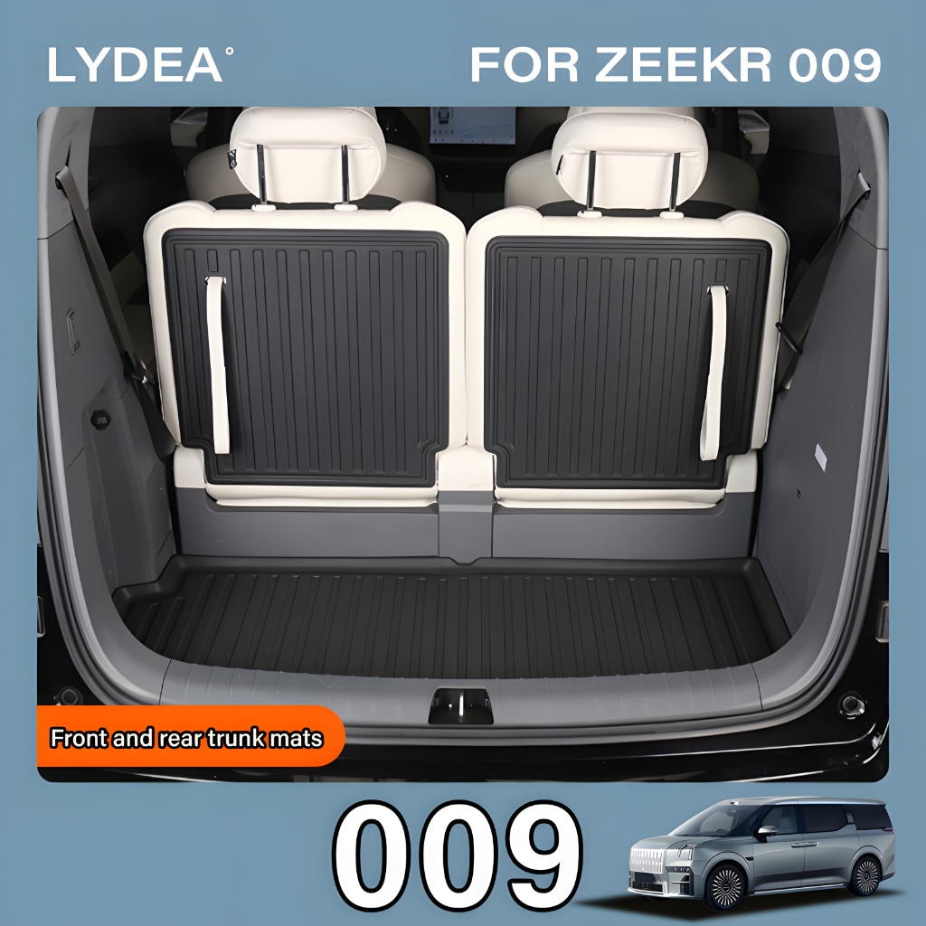เหมาะสำหรับ 2024 Zeekr 009 ด้านหน้าCabin Storage MAT Trunk MAT TPEเบาะหลังเบาะรถการปรับเปลี่ยนภายในอุปกรณ์เสริม